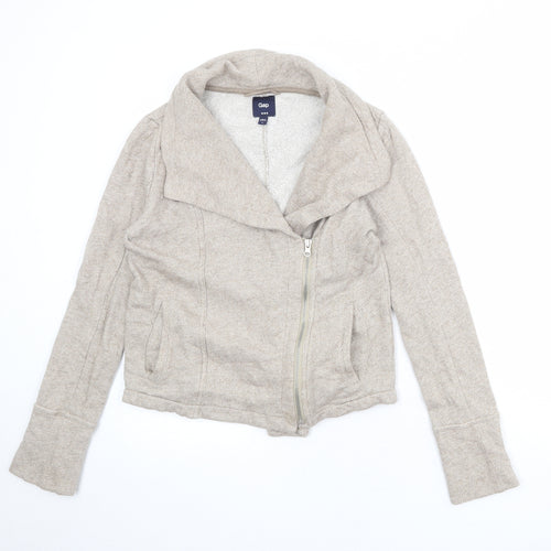 Gap Womens Beige Biker Jacket Size S Zip