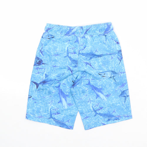 Dunnes Stores Boys Blue Geometric Polyester Bermuda Shorts Size 6 Years Regular Drawstring - Swim Shorts