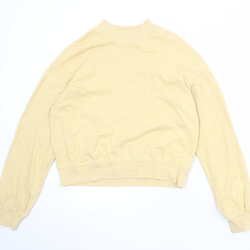 Weekday Womens Yellow 100% Cotton Pullover Sweatshirt Size S Pullover