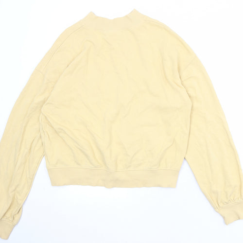 Weekday Womens Yellow 100% Cotton Pullover Sweatshirt Size S Pullover