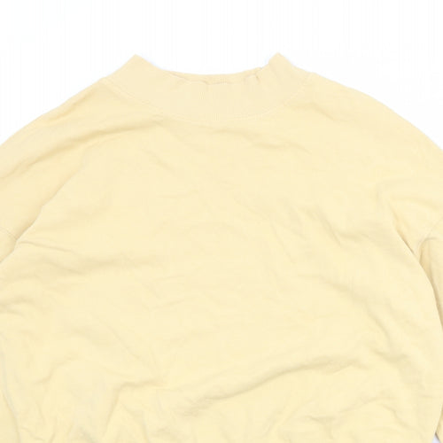 Weekday Womens Yellow 100% Cotton Pullover Sweatshirt Size S Pullover