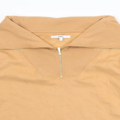 NEXT Womens Orange Cotton Pullover Sweatshirt Size L Zip