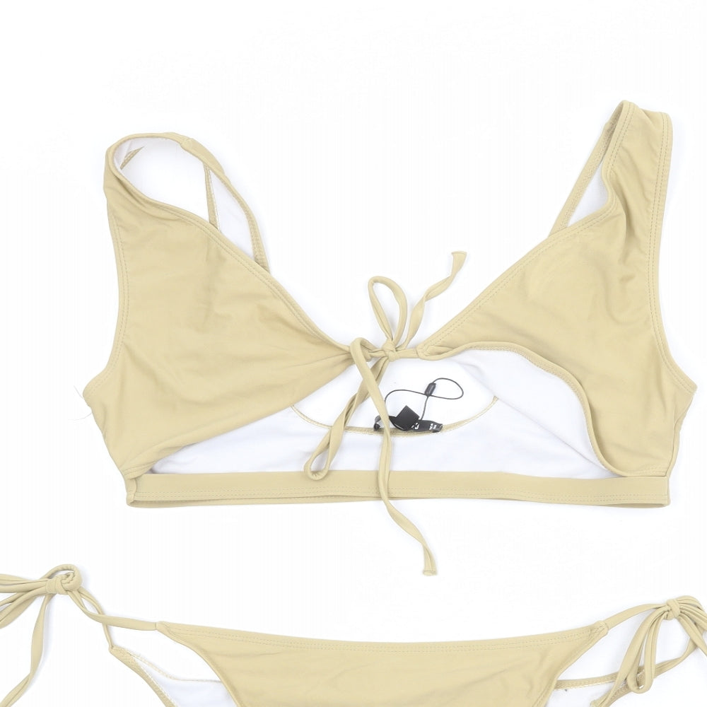 Missguided Womens Beige Polyamide Bikini Size 16
