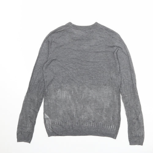 Zara Womens Grey Round Neck Polyester Pullover Jumper Size S