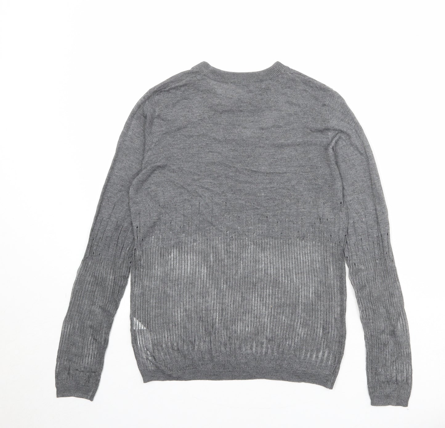 Zara Womens Grey Round Neck Polyester Pullover Jumper Size S