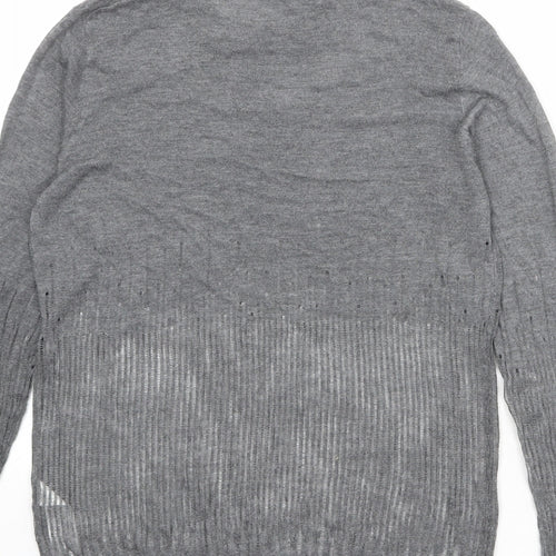 Zara Womens Grey Round Neck Polyester Pullover Jumper Size S
