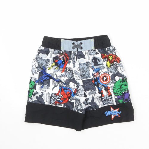 Disney Boys Multicoloured Geometric Polyester Bermuda Shorts Size 5-6 Years Regular - Marvel Avengers Swim Shorts