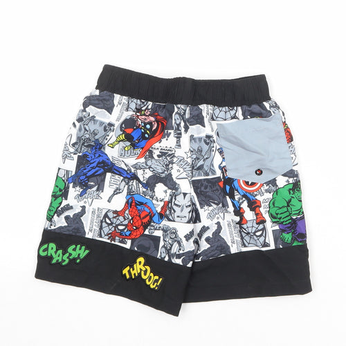 Disney Boys Multicoloured Geometric Polyester Bermuda Shorts Size 5-6 Years Regular - Marvel Avengers Swim Shorts