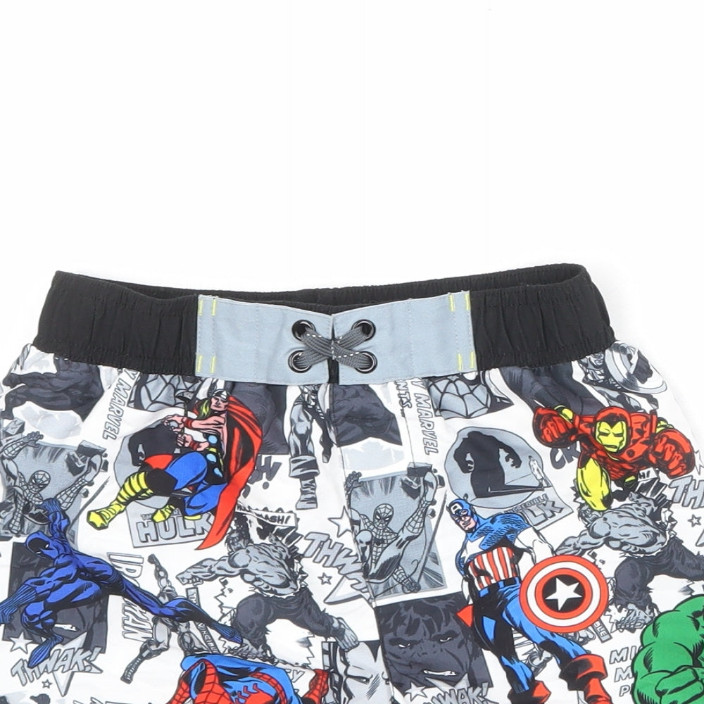 Disney Boys Multicoloured Geometric Polyester Bermuda Shorts Size 5-6 Years Regular - Marvel Avengers Swim Shorts