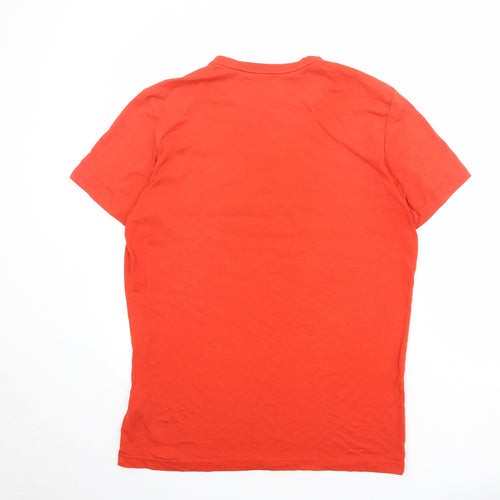 Jack Wolfskin Mens Orange Cotton T-Shirt Size L Round Neck