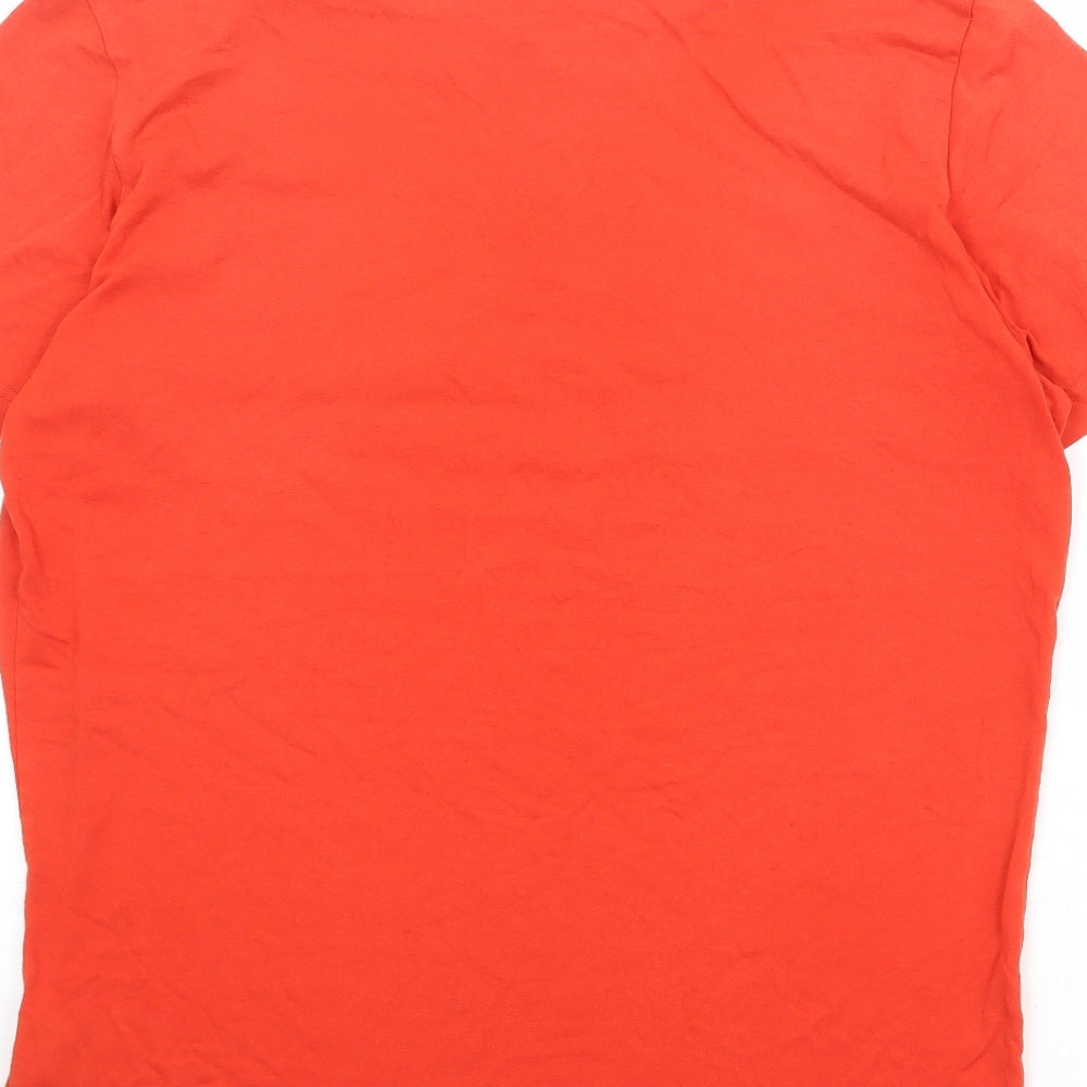 Jack Wolfskin Mens Orange Cotton T-Shirt Size L Round Neck