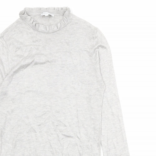 Warehouse Womens Grey Round Neck Polyester Pullover Jumper Size 8