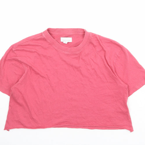Topshop Womens Pink 100% Cotton Basic T-Shirt Size S Round Neck