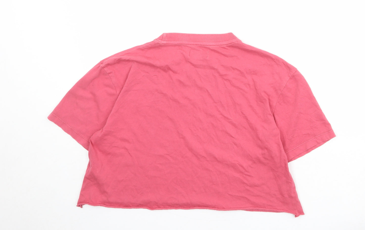 Topshop Womens Pink 100% Cotton Basic T-Shirt Size S Round Neck