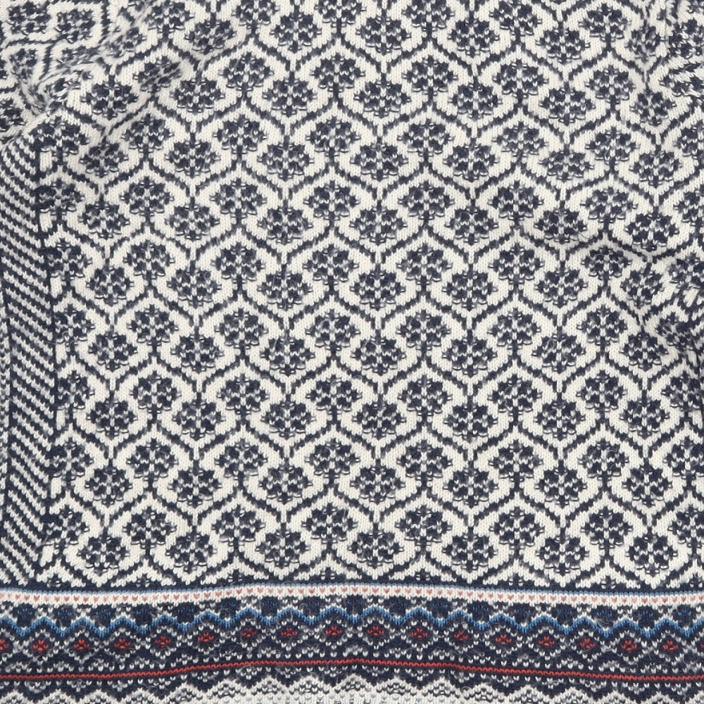 Marks and Spencer Womens Multicoloured Boat Neck Geometric Acrylic Pullover Jumper Size 10