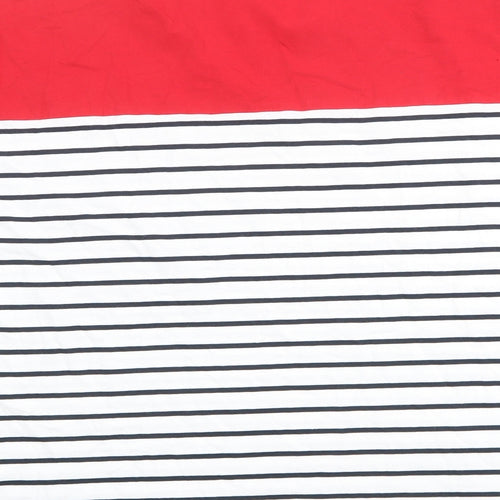 Marks and Spencer Womens Multicoloured Striped 100% Cotton Basic T-Shirt Size 16 Round Neck
