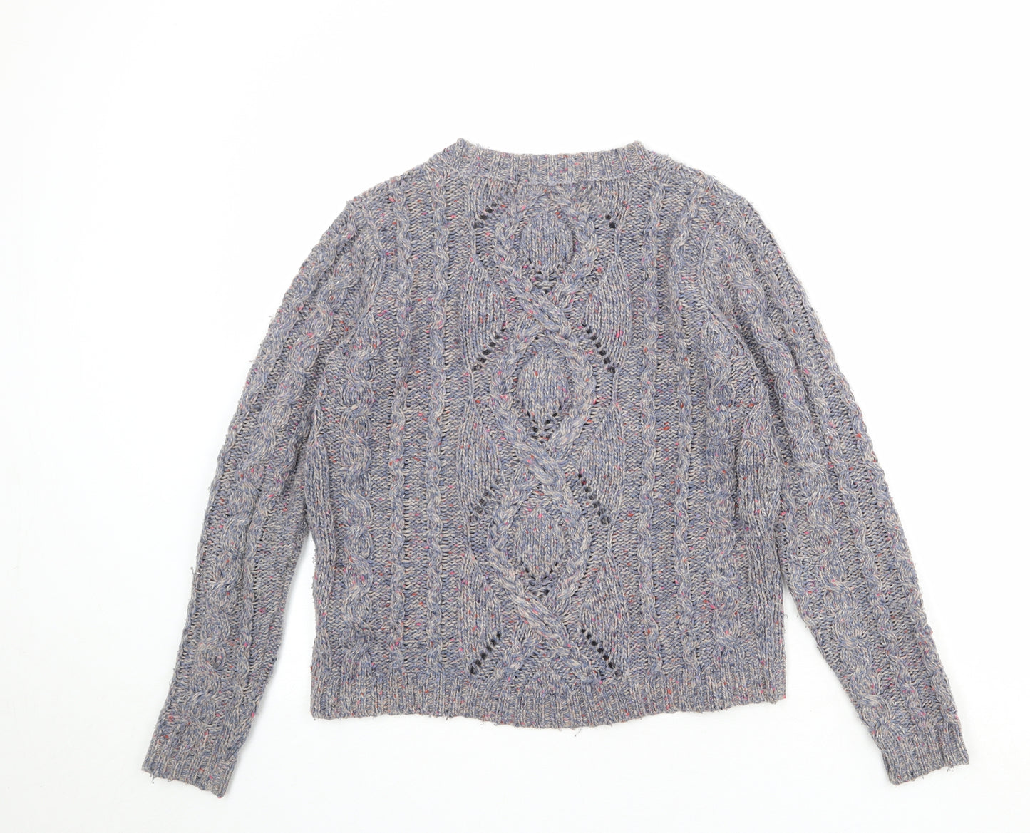 Marks and Spencer Womens Multicoloured Round Neck Acrylic Pullover Jumper Size 10