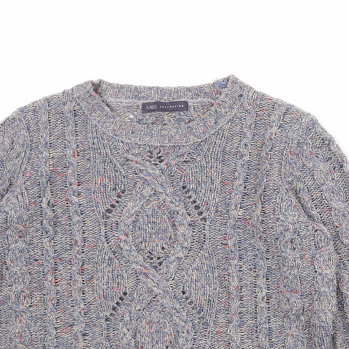 Marks and Spencer Womens Multicoloured Round Neck Acrylic Pullover Jumper Size 10