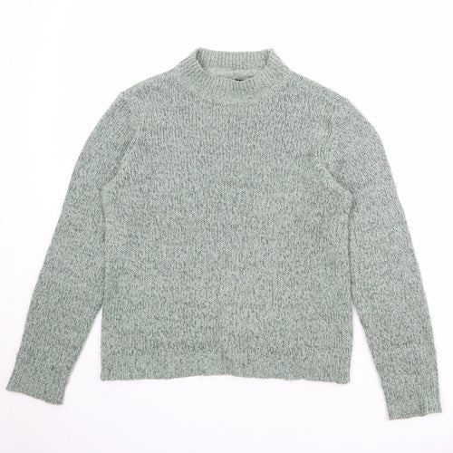 VERO MODA Womens Green Mock Neck Acrylic Pullover Jumper Size L
