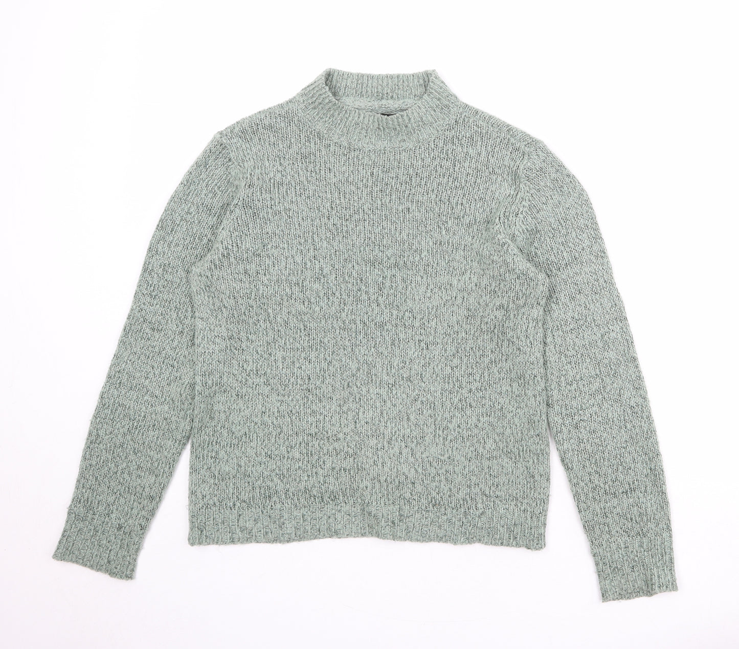 VERO MODA Womens Green Mock Neck Acrylic Pullover Jumper Size L