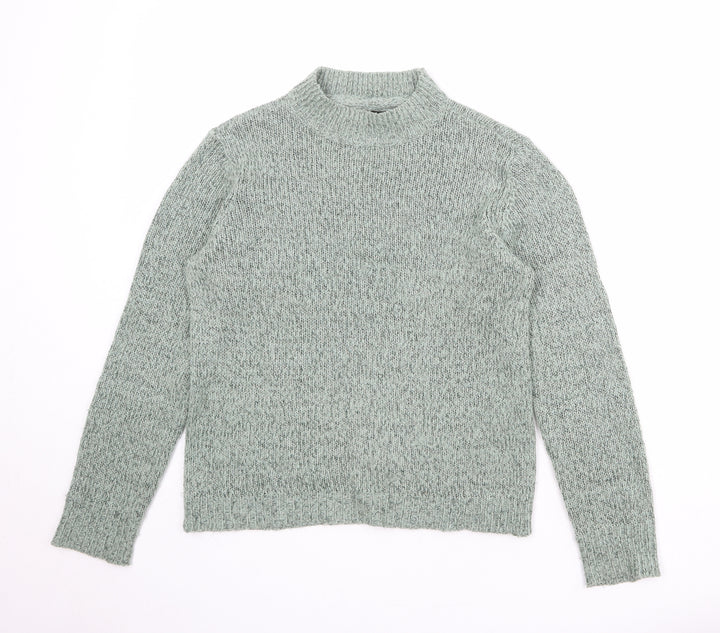 VERO MODA Womens Green Mock Neck Acrylic Pullover Jumper Size L