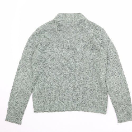 VERO MODA Womens Green Mock Neck Acrylic Pullover Jumper Size L