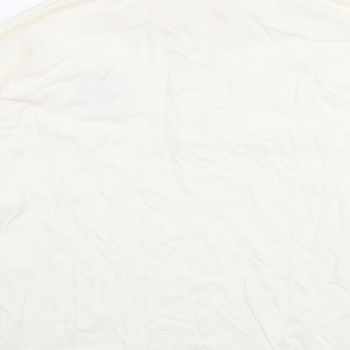 H&M Womens Ivory Cotton Basic Polo Size L Collared