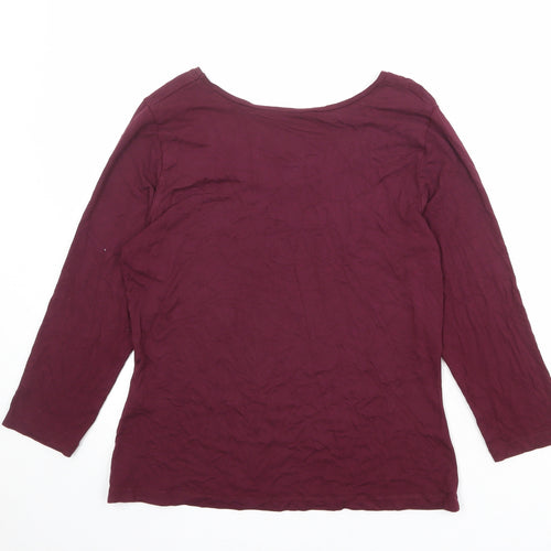 Artigiano Womens Red Viscose Basic T-Shirt Size 16 Scoop Neck
