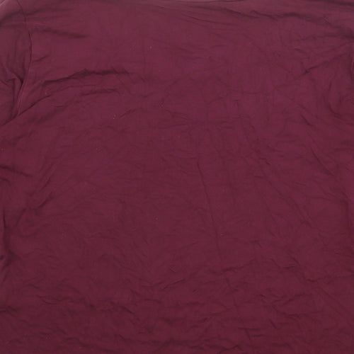 Artigiano Womens Red Viscose Basic T-Shirt Size 16 Scoop Neck