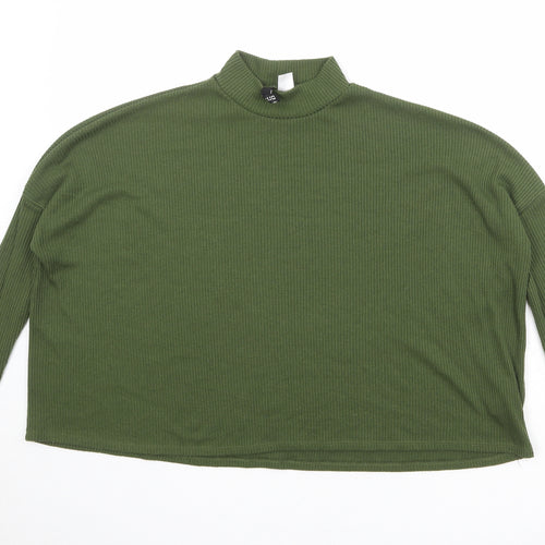 Divided by H&M Womens Green Mock Neck Polyester Pullover Jumper Size M