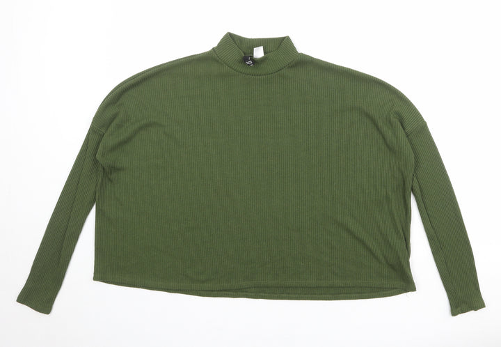 Divided by H&M Womens Green Mock Neck Polyester Pullover Jumper Size M