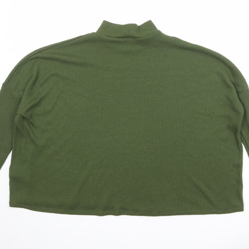 Divided by H&M Womens Green Mock Neck Polyester Pullover Jumper Size M
