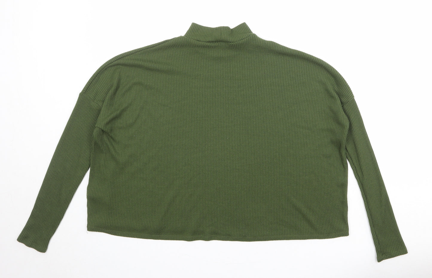Divided by H&M Womens Green Mock Neck Polyester Pullover Jumper Size M