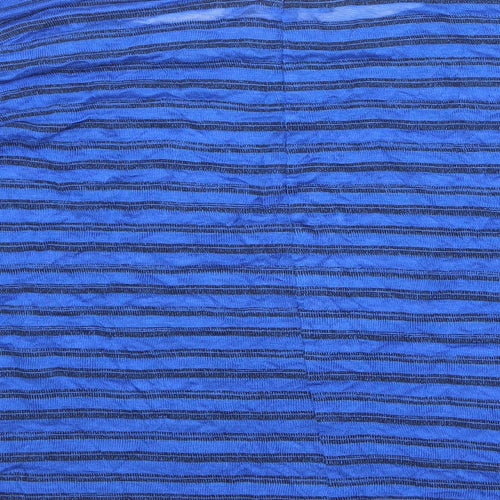 Marks and Spencer Womens Blue Boat Neck Striped Viscose Pullover Jumper Size 12