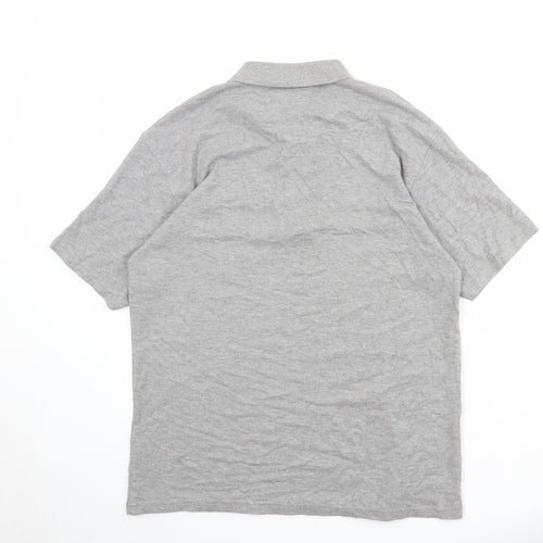 Slazenger Mens Grey Cotton Polo Size S Collared Button