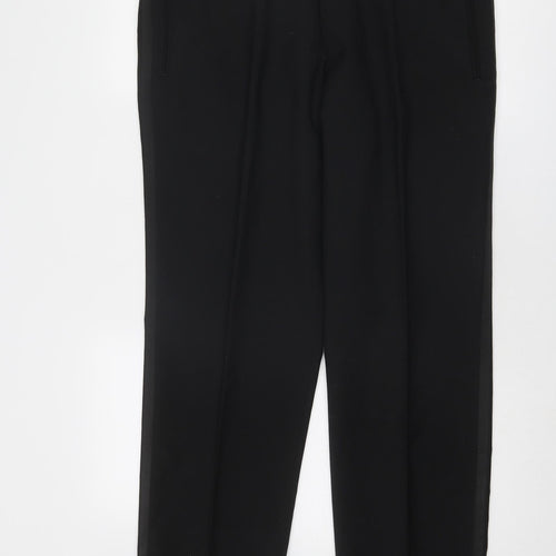 Skopes Mens Black Polyester Trousers Size 38 in Regular Zip - Short Leg