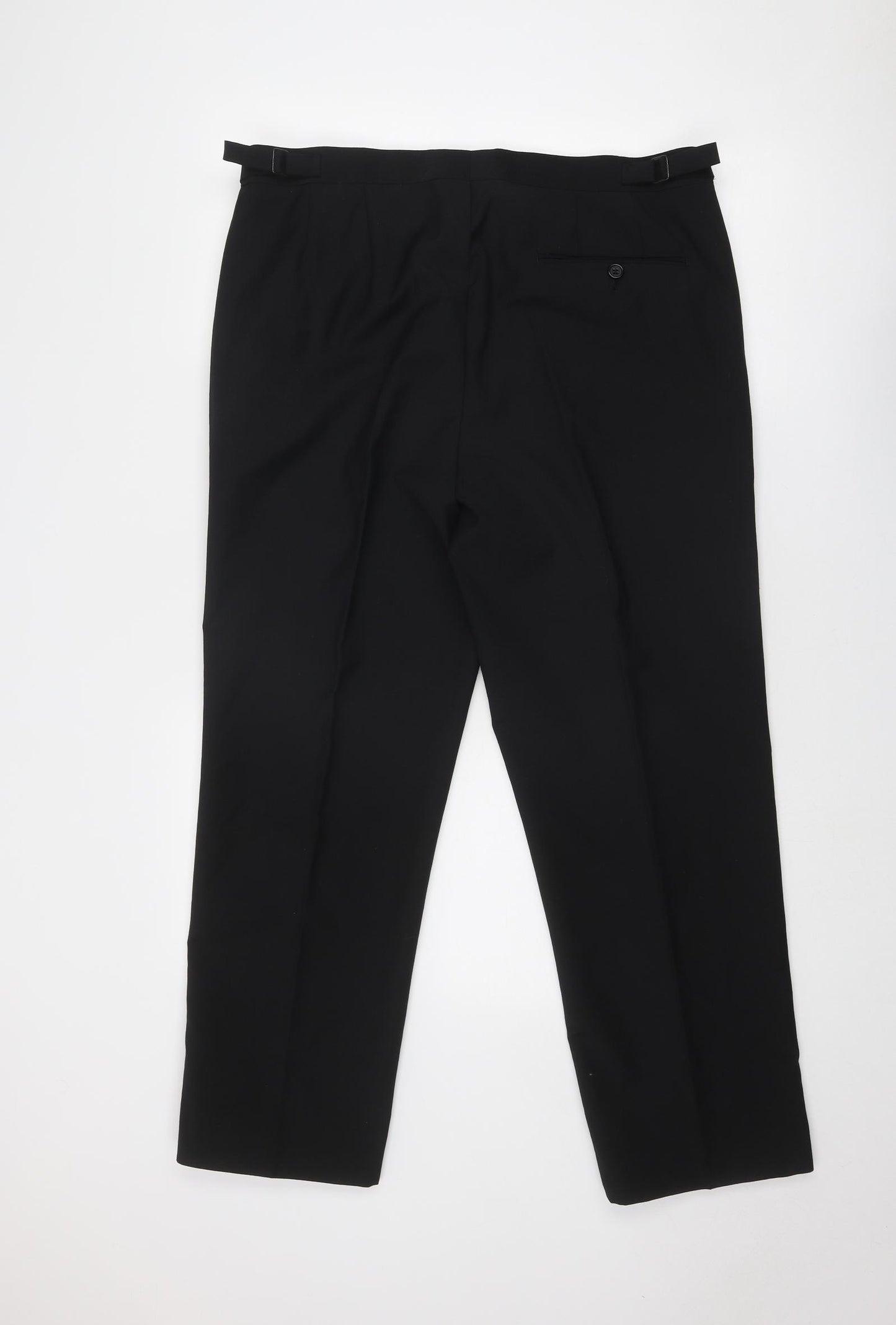 Skopes Mens Black Polyester Trousers Size 38 in Regular Zip - Short Leg