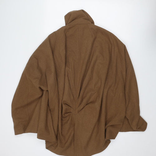 ASOS Womens Brown Jacket Poncho Size 12 Snap - Rushed Detail