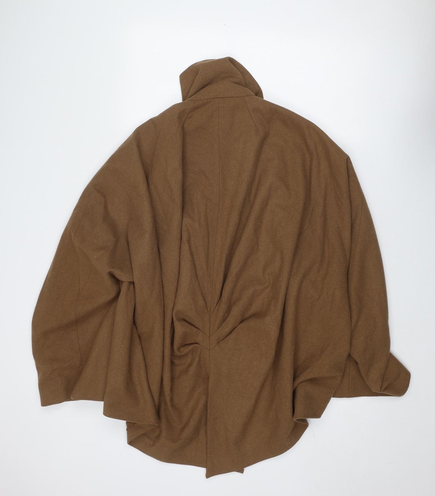 ASOS Womens Brown Jacket Poncho Size 12 Snap - Rushed Detail