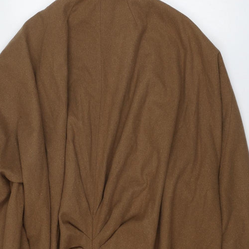 ASOS Womens Brown Jacket Poncho Size 12 Snap - Rushed Detail