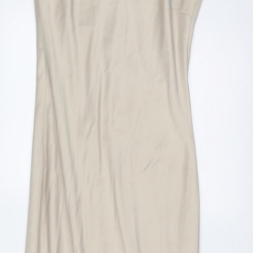 ELEMENTS Womens Beige Polyester Maxi Size 10 V-Neck Pullover