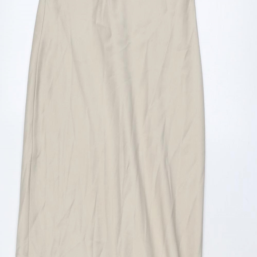 ELEMENTS Womens Beige Polyester Maxi Size 10 V-Neck Pullover