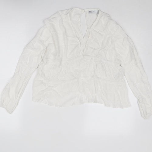 ASOS Womens White Viscose Basic Blouse Size 6 V-Neck