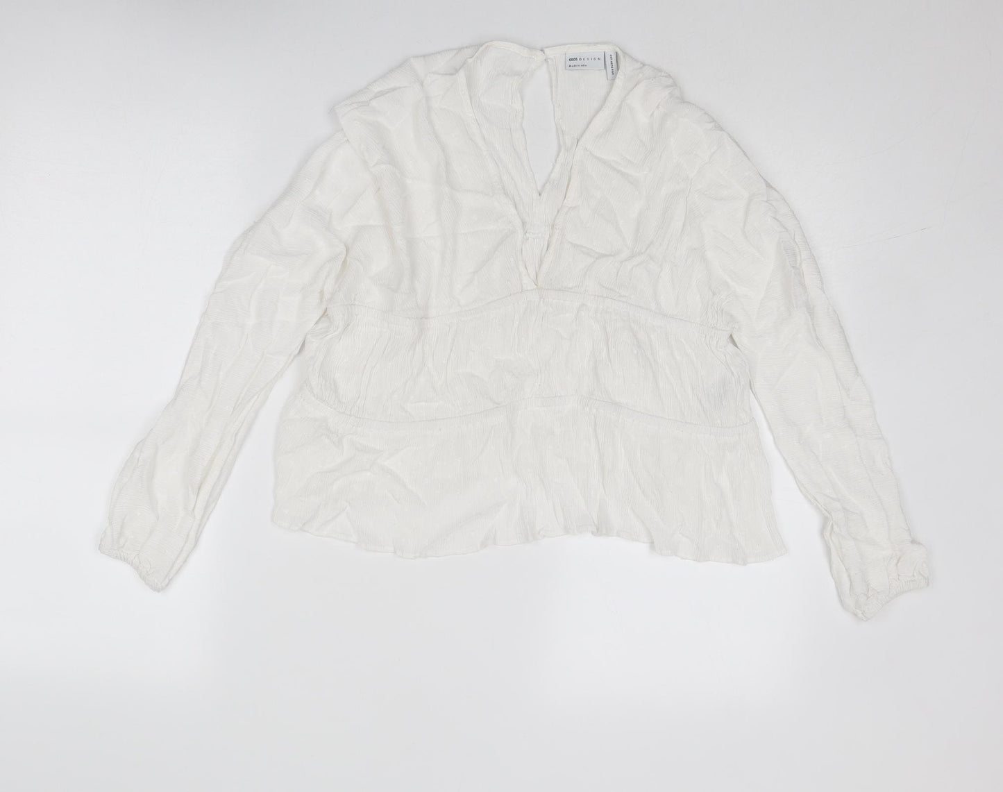 ASOS Womens White Viscose Basic Blouse Size 6 V-Neck