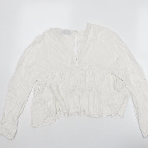 ASOS Womens White Viscose Basic Blouse Size 6 V-Neck