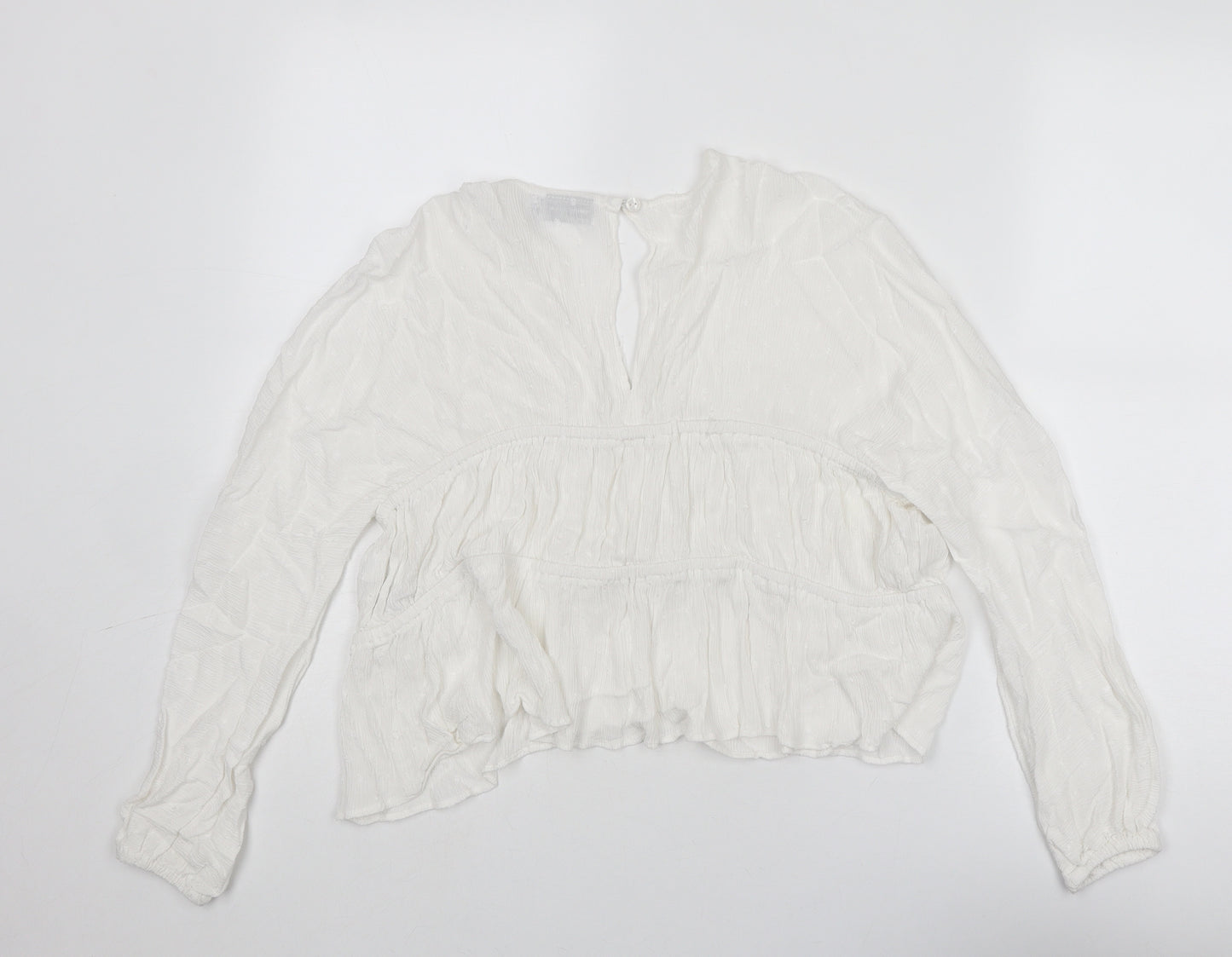 ASOS Womens White Viscose Basic Blouse Size 6 V-Neck