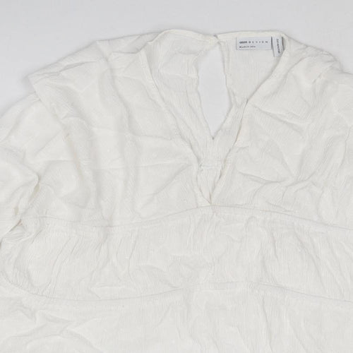 ASOS Womens White Viscose Basic Blouse Size 6 V-Neck