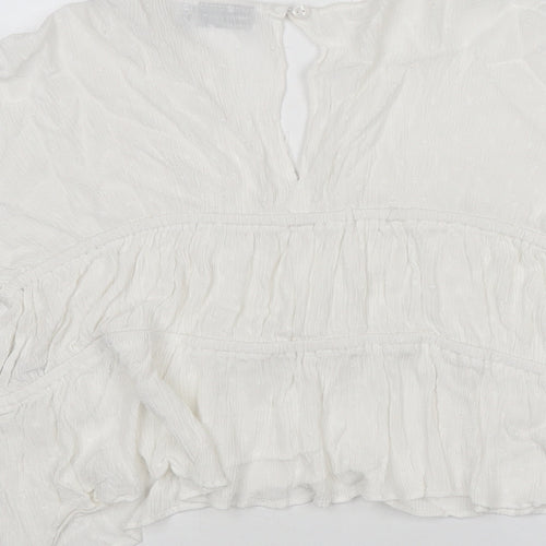 ASOS Womens White Viscose Basic Blouse Size 6 V-Neck