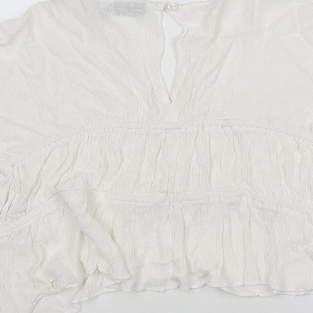 ASOS Womens White Viscose Basic Blouse Size 6 V-Neck