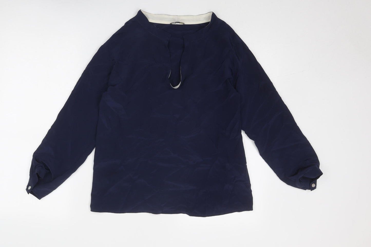 Raoul Womens Blue Silk Basic Blouse Size 8 V-Neck